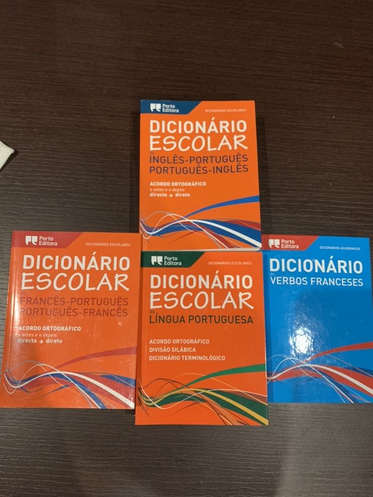 Dicionário Escolar Inglês-português, português- inglês  Francês-port