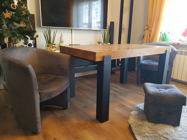 Stół z drewna z belek stół z bali industrialny loft ława drewniany