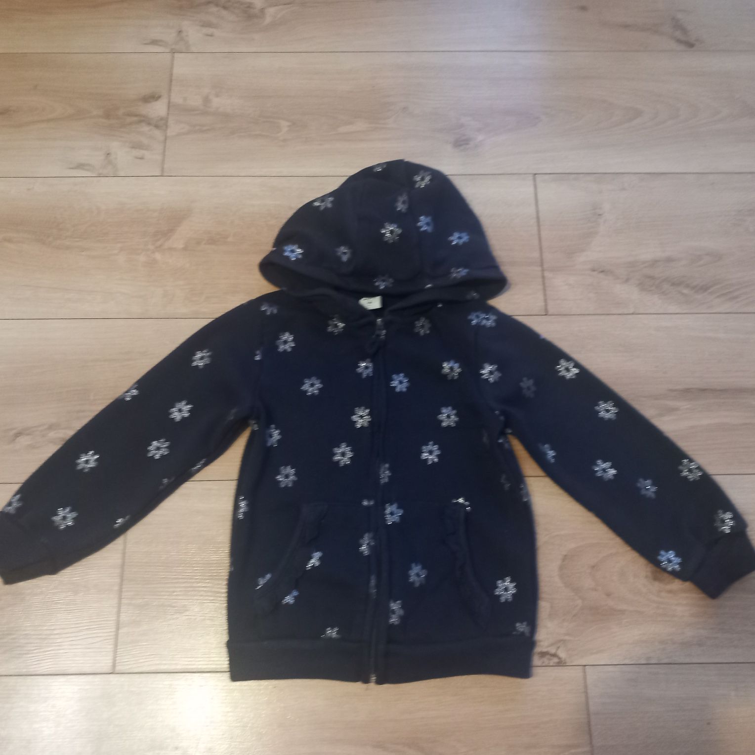 Bluza rozpinana gramatowa na zamek w kwiatki dla dziewczynki rozm 116