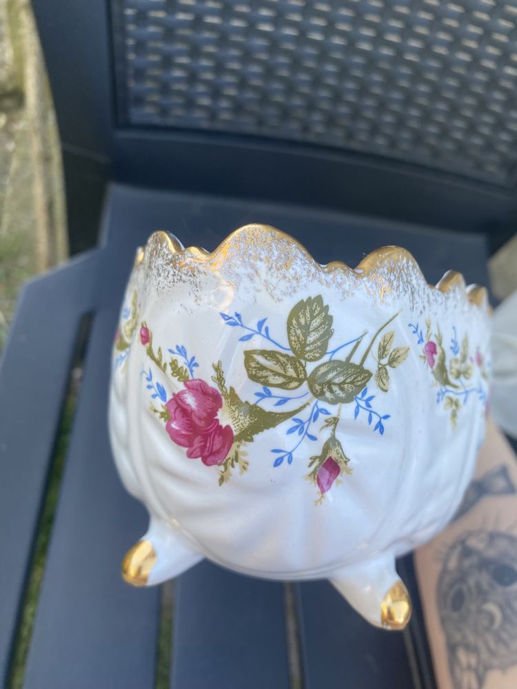 Porcelanowa misa miska gondola Chodzież Iwona kwiatki vintage