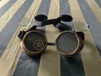 Okulary Steampunk Vintage Retro CyberPunk Cosplay plus szkła wymienne
