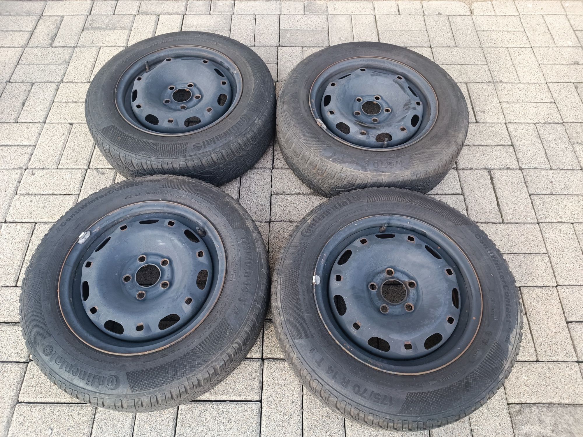 Koła VW 5x100 6Jx14 ET43 opony Continental 175/70 R14