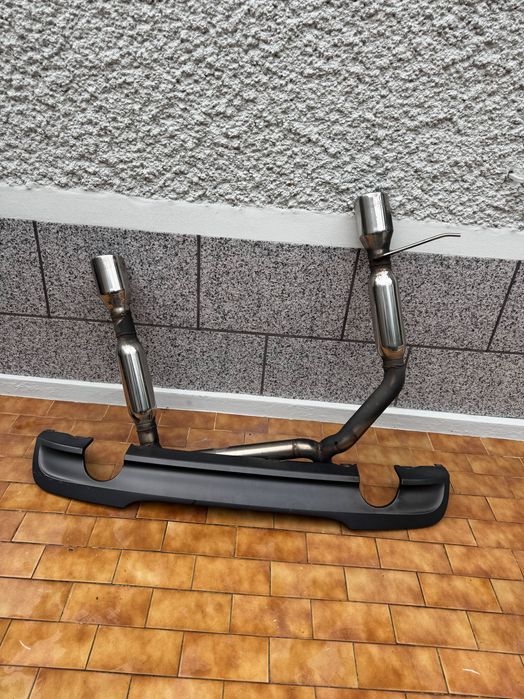 Sistema de escape duplo com difusor/saia traseira bmw 318i