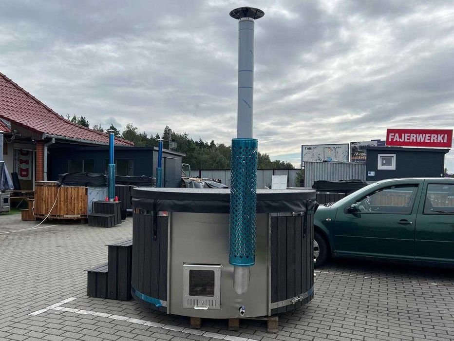 Balia Bania ogrodowa jacuzzi spa hydromasaż opalane drewnem piec wewn