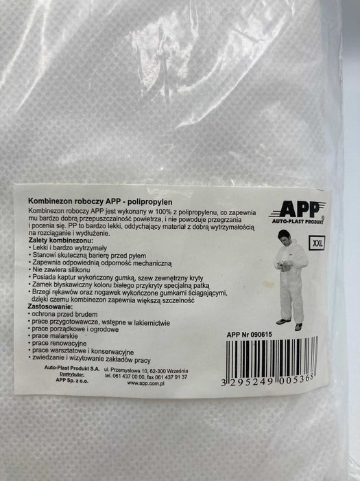 7szt x Kombinezon roboczy polipropylen XXL biały APP