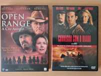 2 filmes em DVD de western: "Open Range" e "Cavalgar com o Diabo"