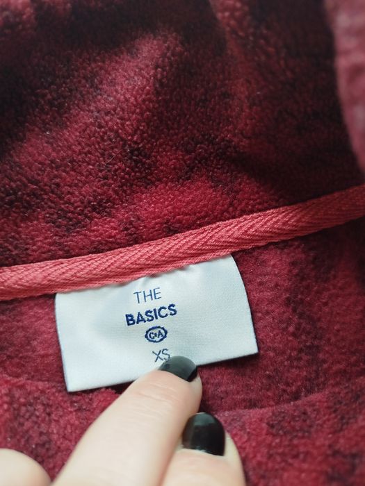 Polar bluza zasuwana polarowa polarkowa ciepła burgundowa kwiaty kwiat