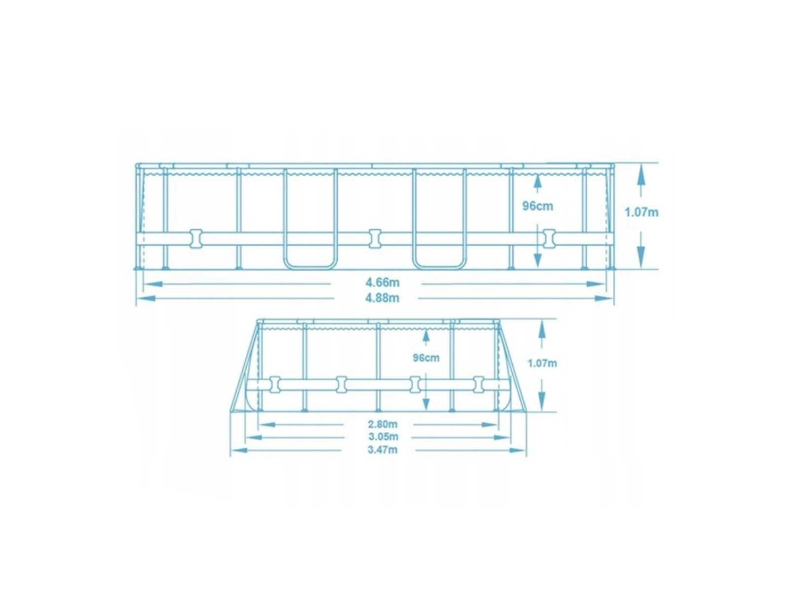 Basen Stelażowy 488x305x107 cm BESTWAY 56946 Pompa Piaskowa