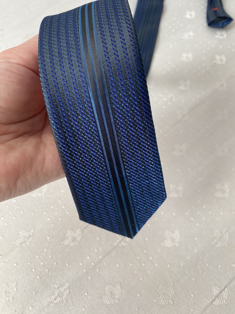 Krawat męski granatowy 5 cm elegancki
