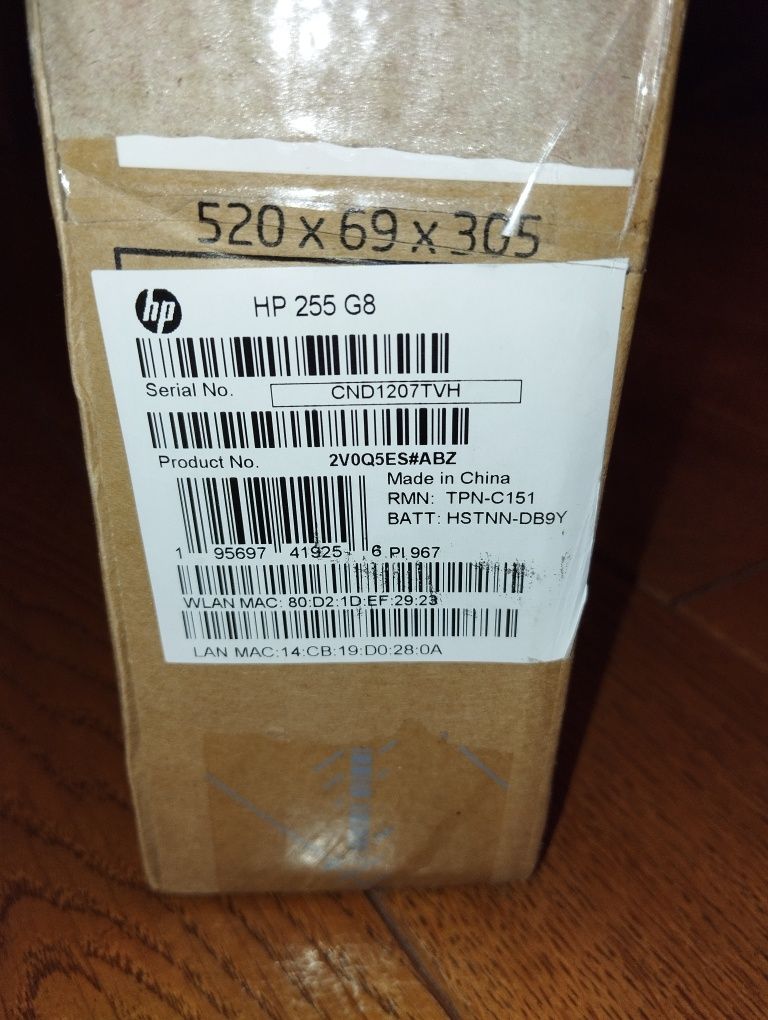 Ноутбук HP 255 G8 (2V0Q5ES) BLACK, абсолютно новий