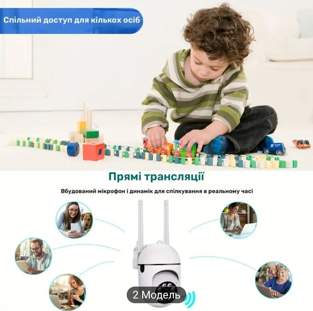 Wi-Fi камера безпеки з поворотом 360° та нічним баченням
