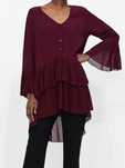 Vestido & Túnica Plissada Bordeaux - ZARA