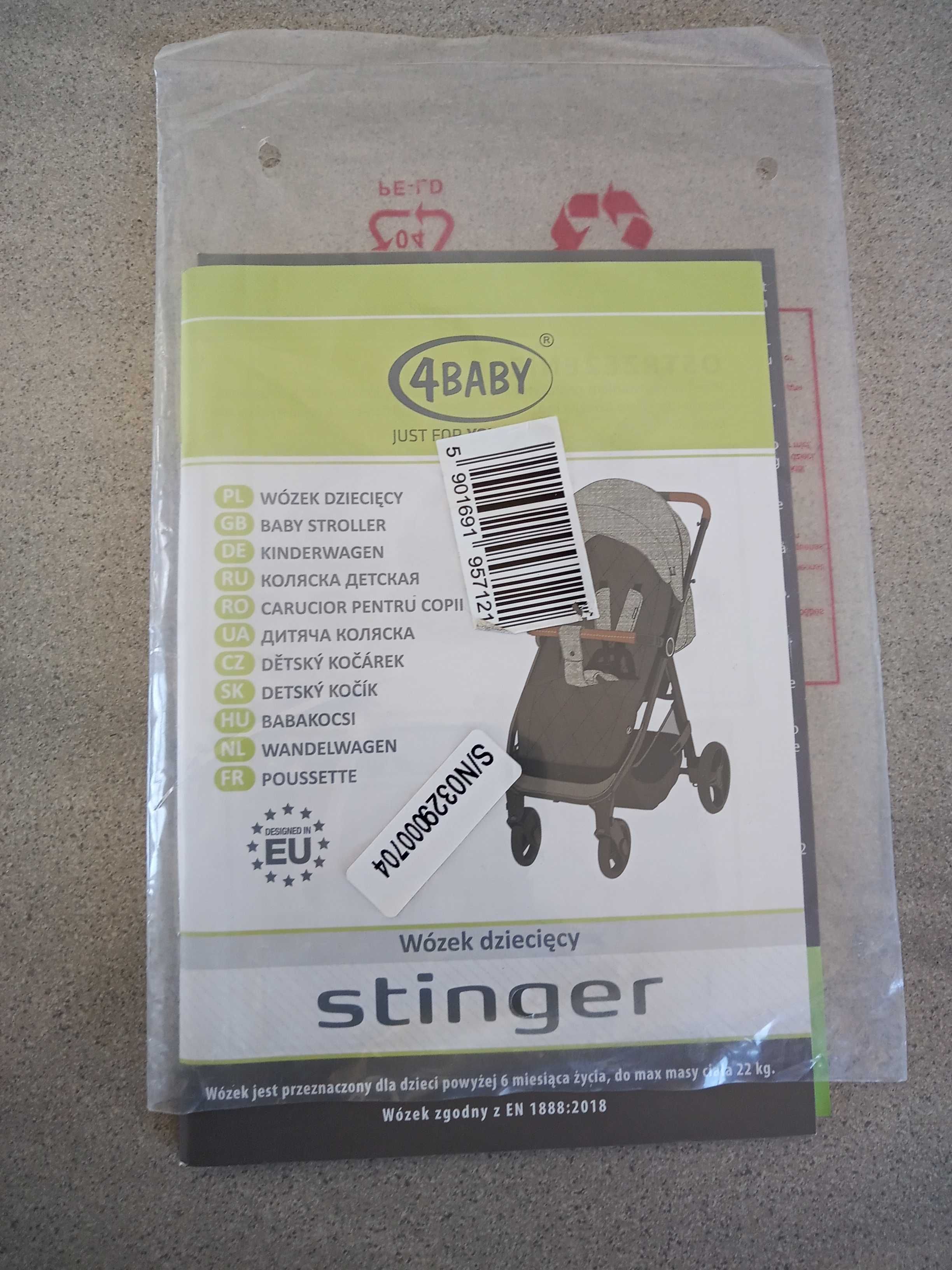 Wózek Spacerowy 4baby Stinger Air Pompowane Koła Light Grey