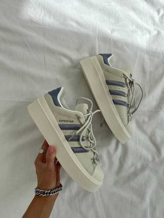 Женские кроссовки Adidas Superstar Bonega Beige Violet 36-41 адидас