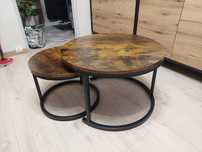 2 stoliki loftowe solidne