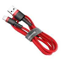 Kabel USB Lightning Baseus Cafule 2.4A 1m czarno-czerwony, czerwony