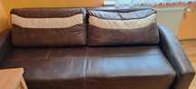 Sofa rozkładana z funkcją spania – brązowo-kremowa
