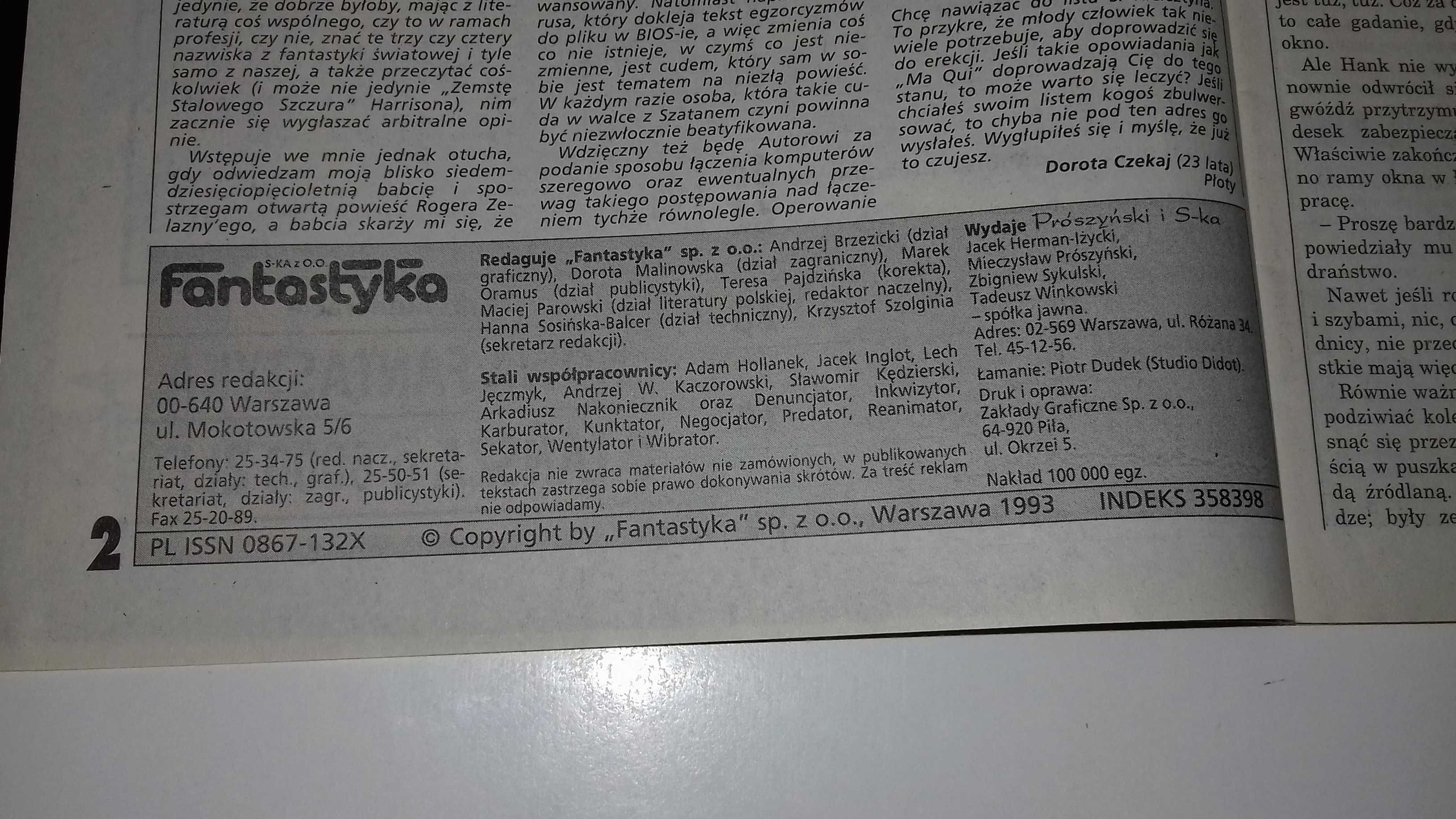 Czasopismo „Nowa Fantastyka”, nr 11 i 12 z 1993, do sprzedania
