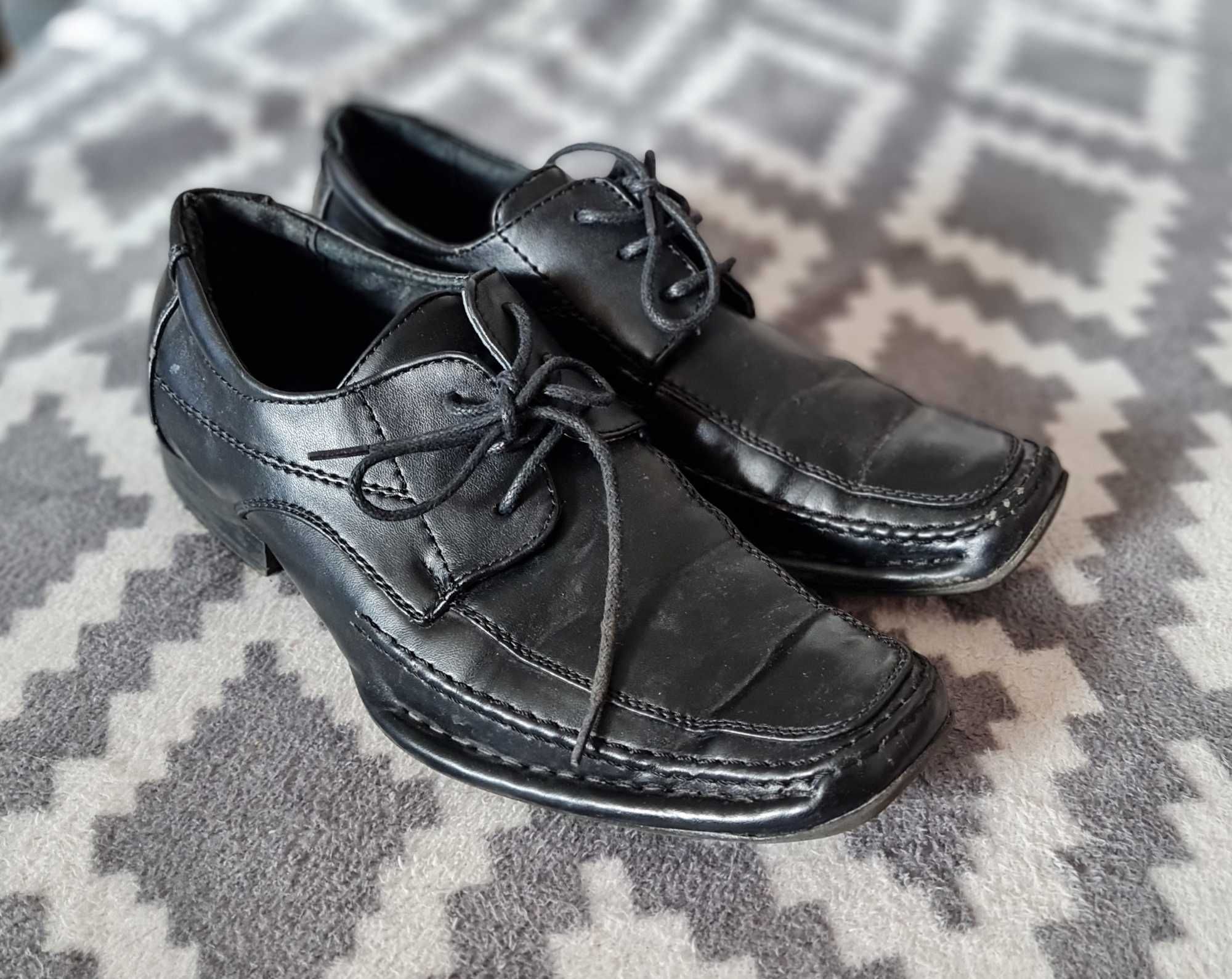 Buty skórzane dziecięce czarne r. 37