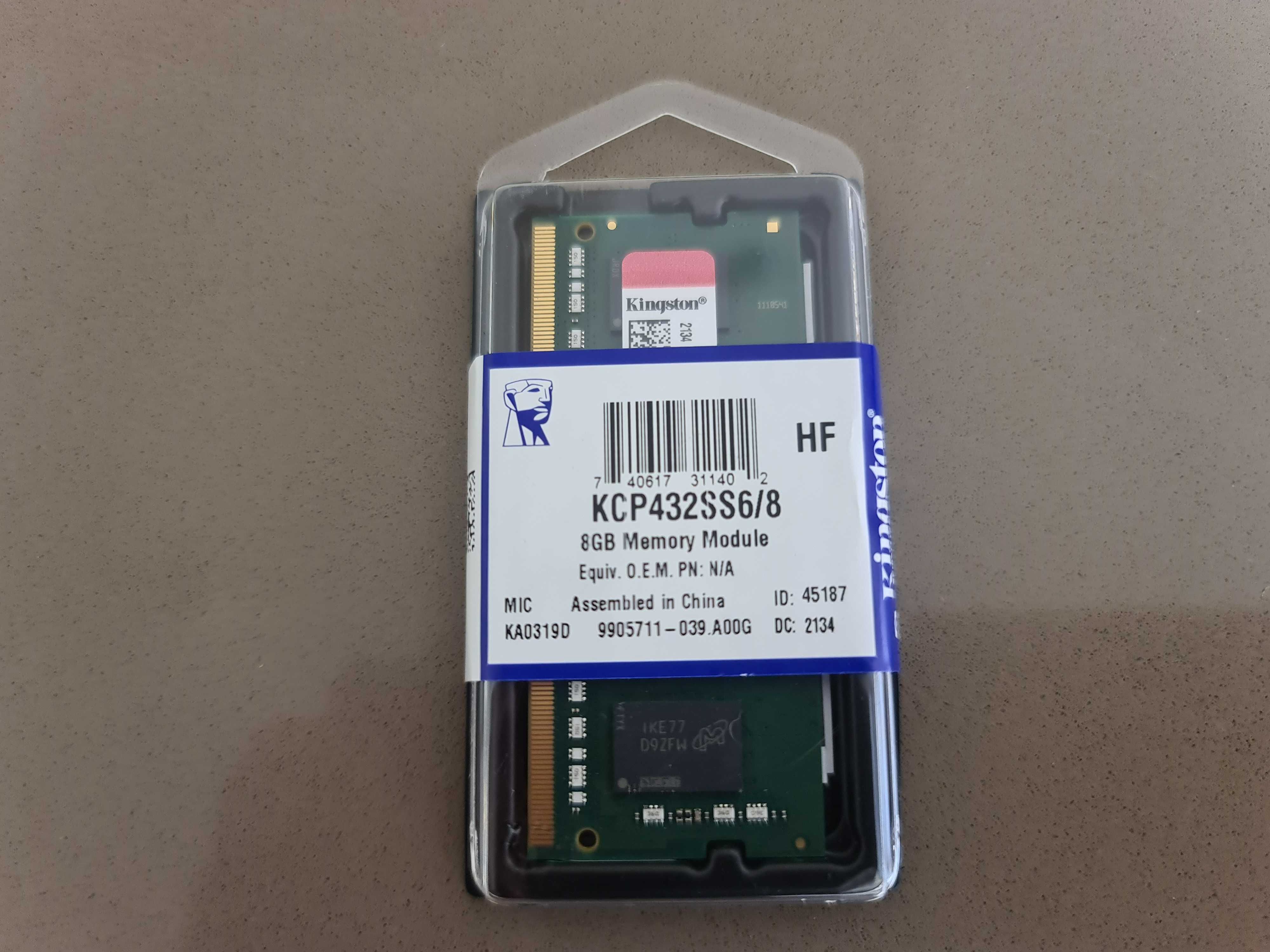 Pamięć RAM Kingston SODIMM, DDR4, 8GB,3200 MHz,CL22(KCP432SS6/8)-nowa