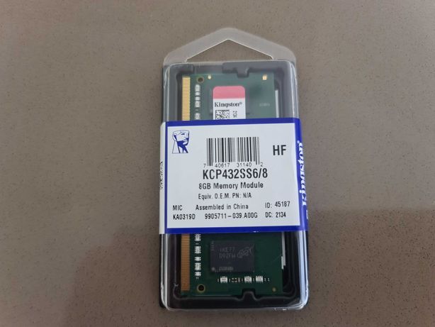 Pamięć RAM Kingston SODIMM, DDR4, 8 GB, 3200 MHz, CL22 (KCP432SS6/8)