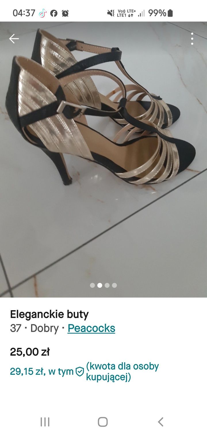 Buty szpilki złote