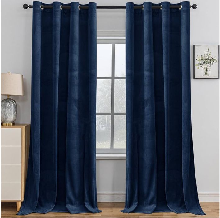 2 Zasłony Aksamitne 140x245cm. Zaciemniające Termiczne Na Przelotkach