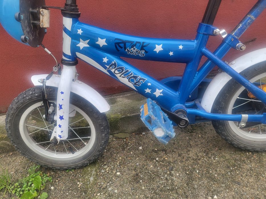 Rower rowerek 12 Rock Kids Police niebieski policyjny idealny do nauki