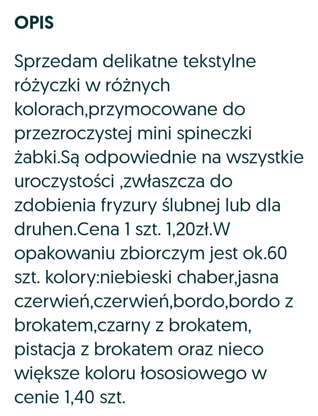 Różyczki do włosów 10szt. 12 zl