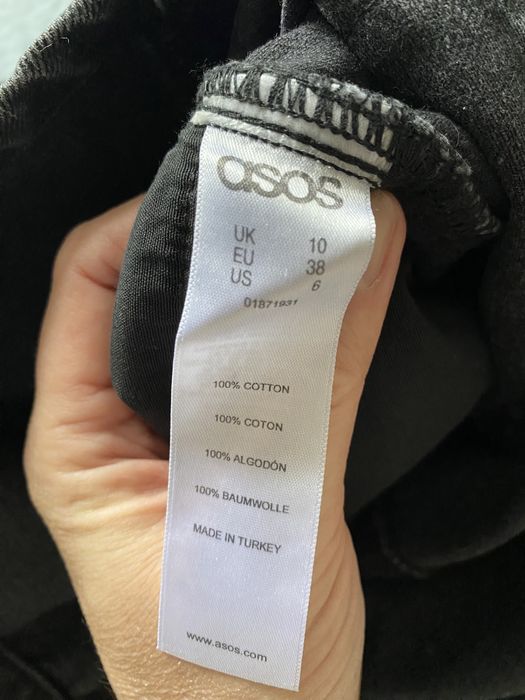 Spodniczka jeansowa Asos rozmiar 38 sprany kolor czarny z przetarciami
