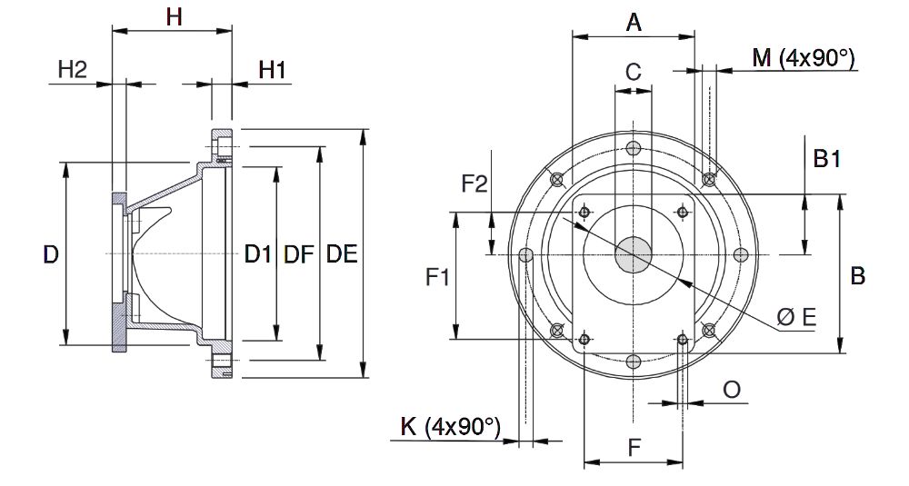 Łącznik Dzwonowy Pompy GR2 i Silnika 2,2 - 4 kW [0228]