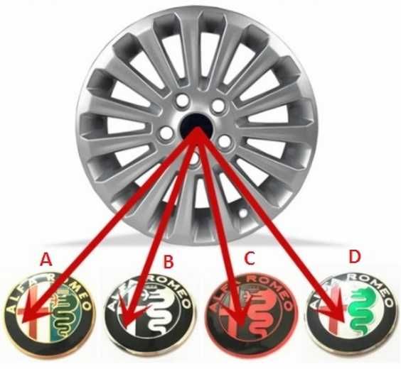 NOWE logo Alfa Romeo 50mm 4 kolory znaczek emblemat