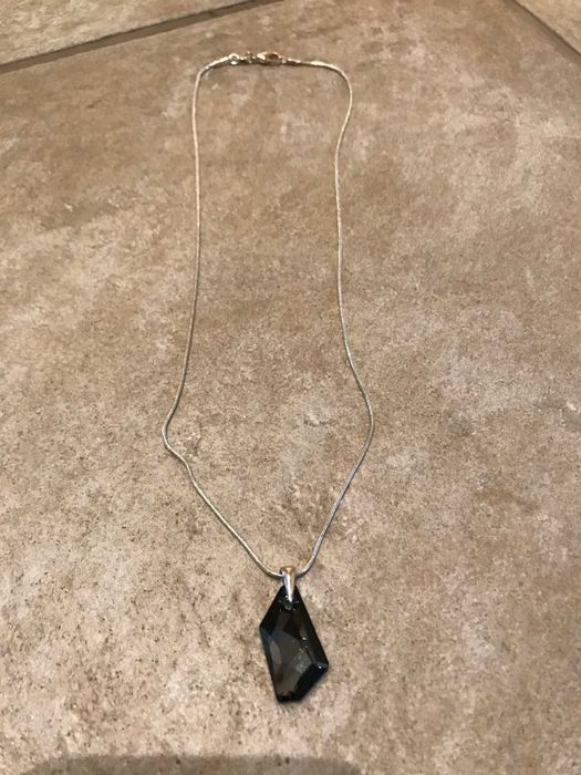 Łańcuszek srebrny żmijka linka 45cm próba 925 kamień swarowskiego