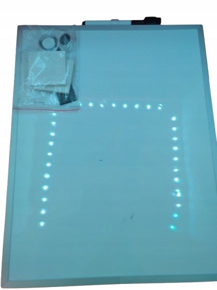 tablica 38x27cm biała z srebrną ramką z czarnym markerem i gumką diy