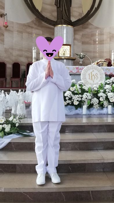 Alba chłopięca 146/158 z butami oraz girlanda