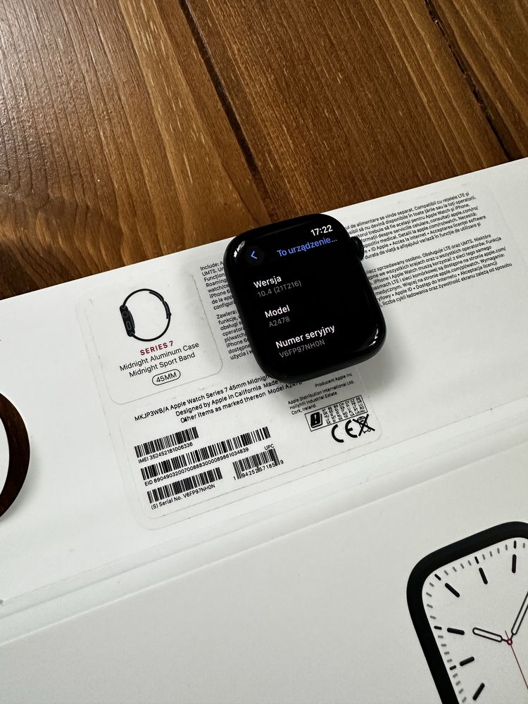 Apple Watch 7 GPS+Cellular! Midnight! 97% baterii