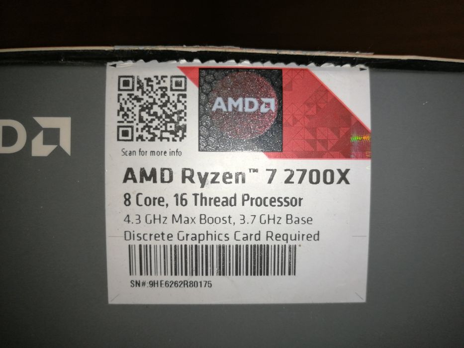 Processador Ryzen 7 2700X com caixa e Cooler