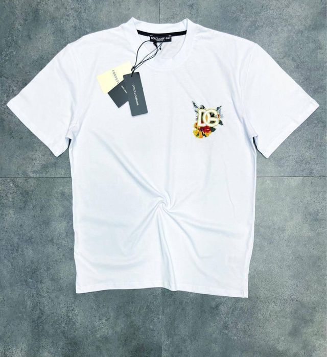 MEGA SALE -60%! Мужская футболка Брендовая Дольче премиум белая майка