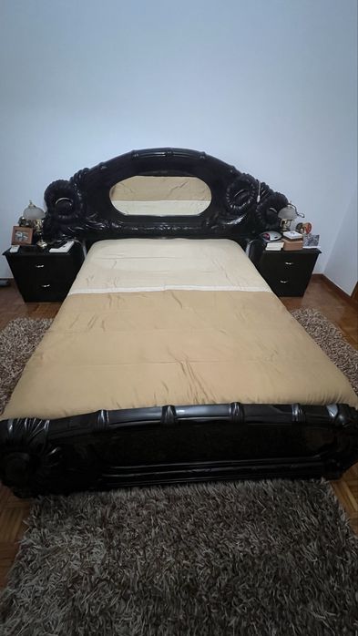 Quarto casal lacado preto