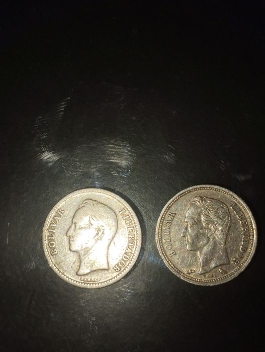 Moedas em Prata 1954 e 1960 Venezuela