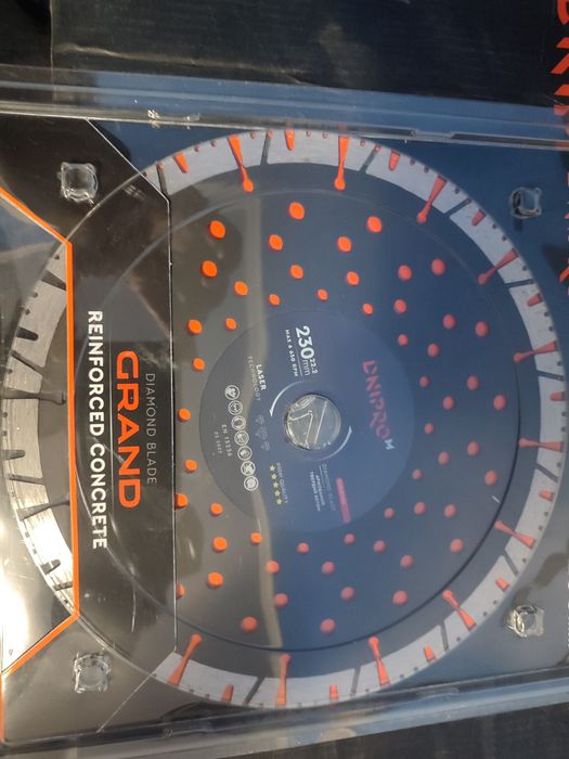 Диск алмазний Dnipro M 230 * 22,2 grind армований твердий бетон