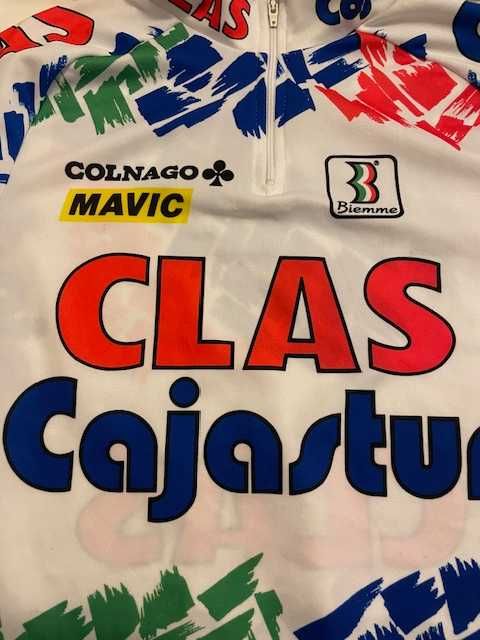 Koszulka kolarska retro grupy Clas Cajastur Biemme rozmiar XL