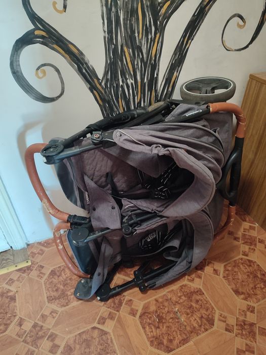 Коляска для двійні, прогулянкова,лежаче пол,книжка,стрость,складна