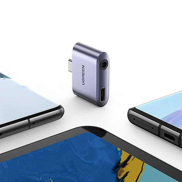 Adapter audio Ugreen Cm231 Usb-c mini jack 3,5 mm - szary