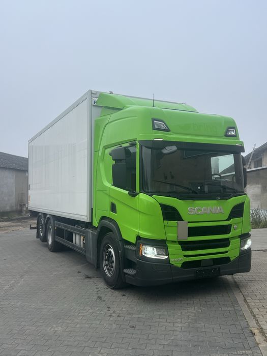 Scania P500/2019/winda/oś skrętna/dmc26t/podgrzewany box/480tys/