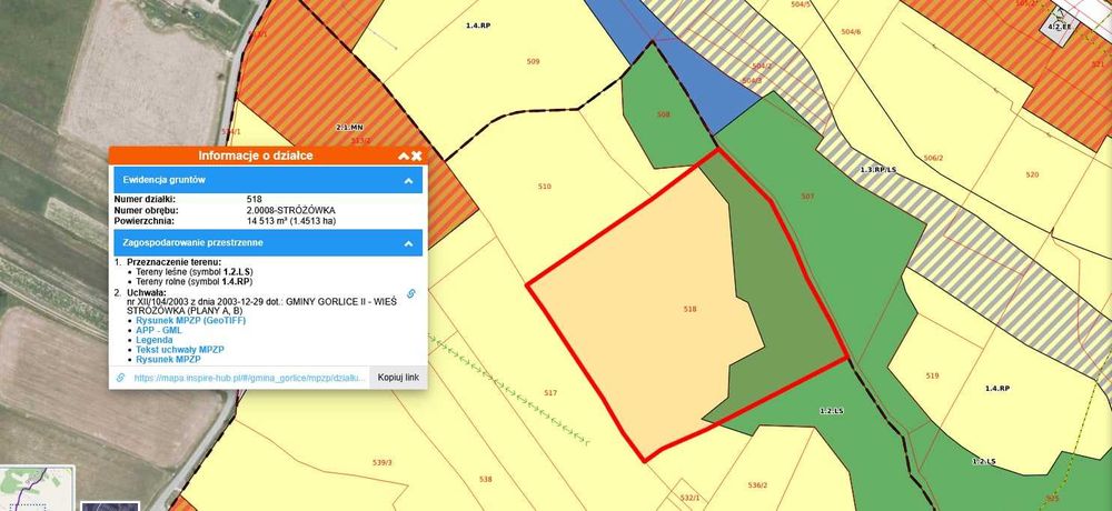 Działka rolno-leśna – Stróżówka, gmina Gorlice, 1,45 ha