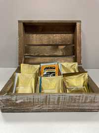Drewniana skrzynia/kuferek do przechowywania np. herbaty #Nowe#