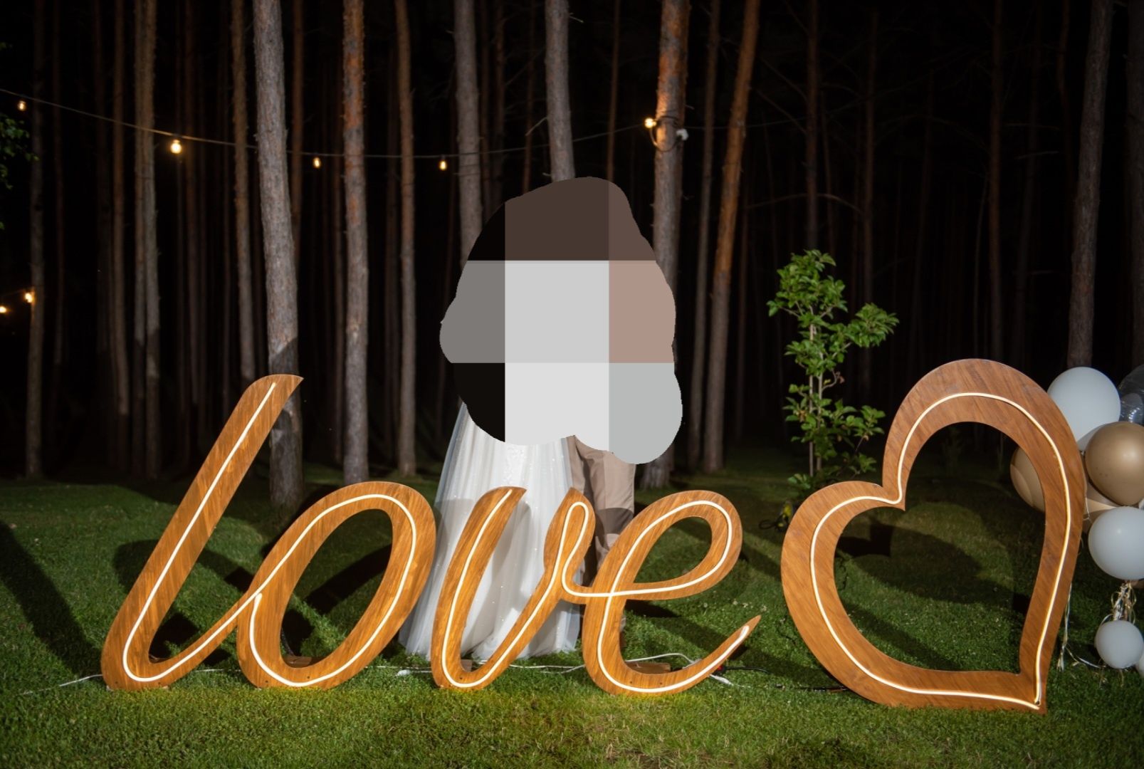 Podświetlany napis Love Led serce