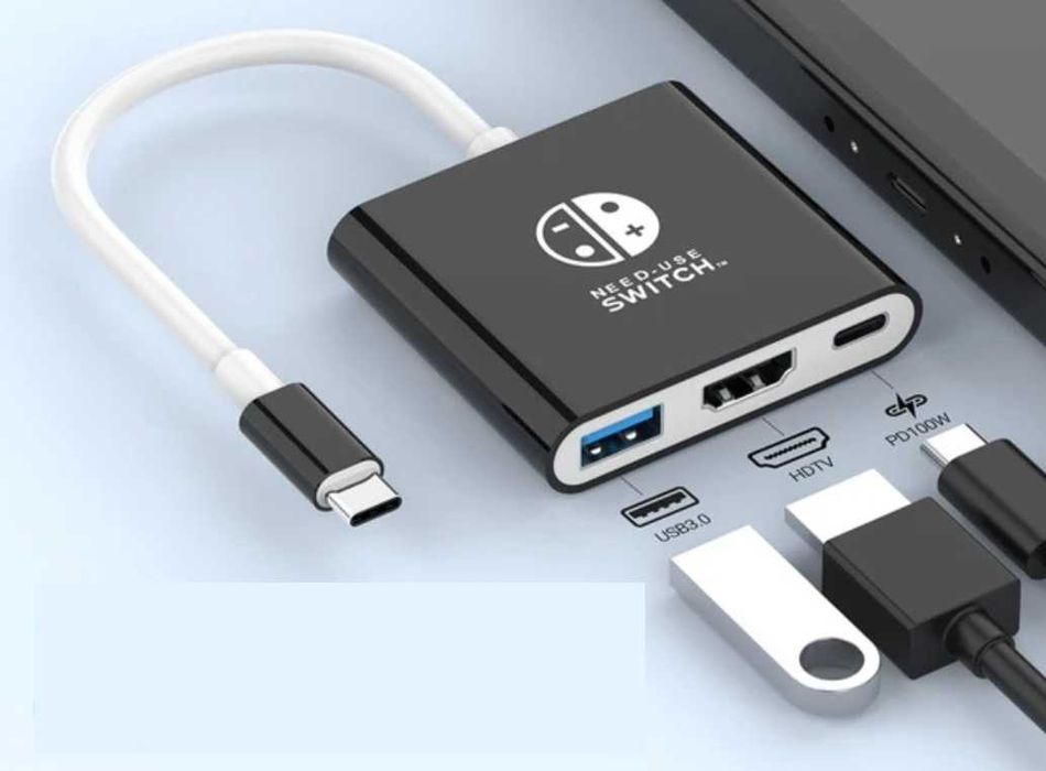 Портативна док-станція 3в1 USB-C – HDMI, USB 3.0, USB-C