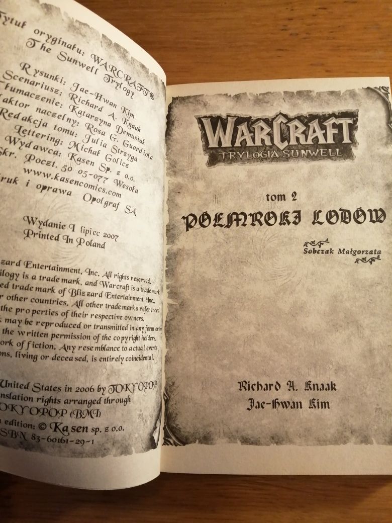 Warcraft trylogia sunwell półmroki lodów knaak tom 2 jak NOWA